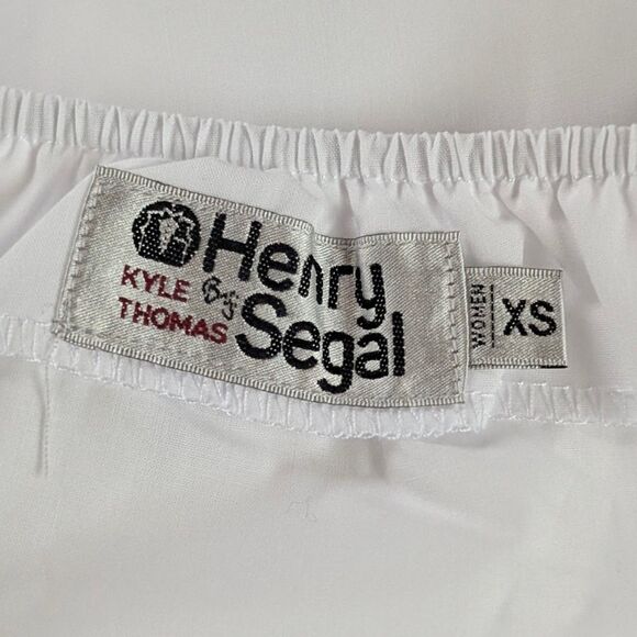 Vintage Tuxedo Halter Button Up Shirt Blouse Women's XS/Small White - Picture 4 of 7